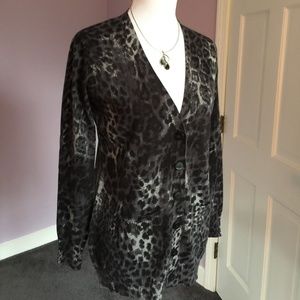 NWT Catherine Malandrino Print Cardi Black/Grey S